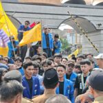 PMII Lampung melakukan demonstrasi evaluasi sejumlah program pemerintah pusat yang bermasalah.